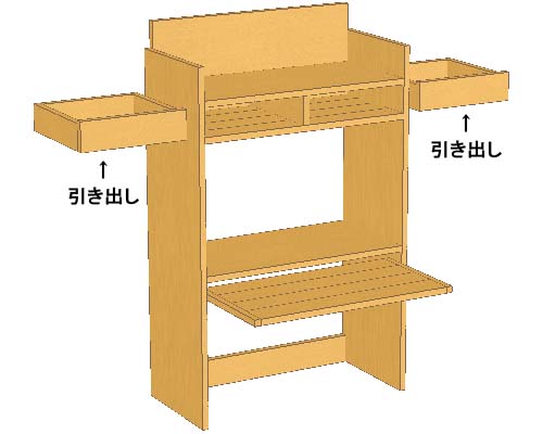 パソコンデスク３　立体図