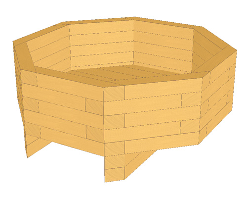 八角プランター立体図