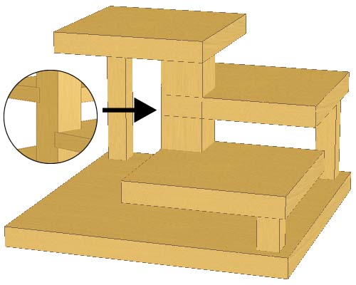 螺旋階段飾り台　立体図