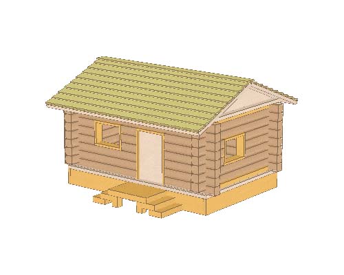 ログハウス　立体図