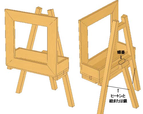 額縁型花台　立体図